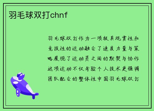 羽毛球双打chnf